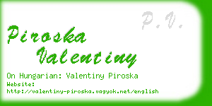 piroska valentiny business card